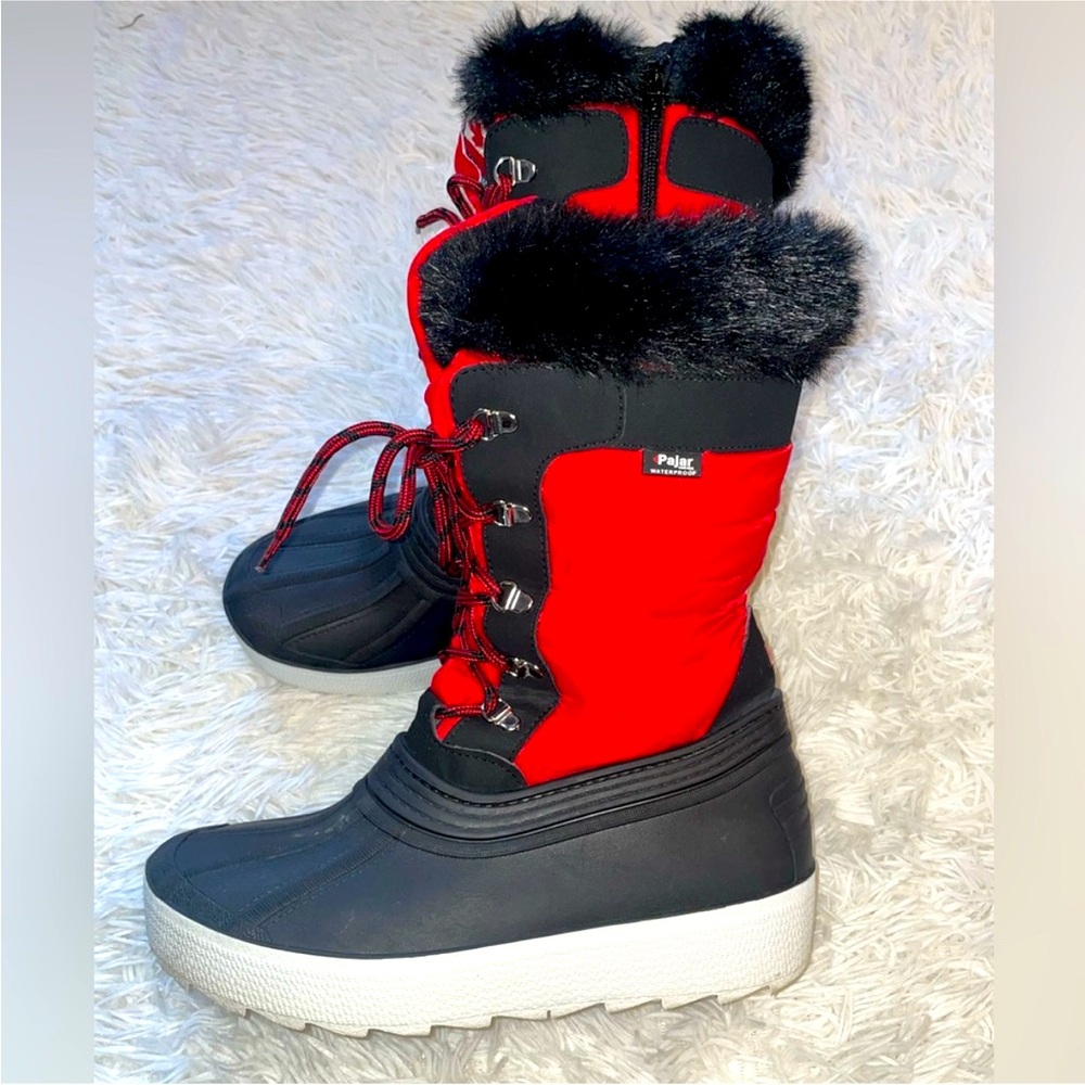 Pajar Women's Debby 2.0 - Black and Red Winter Boots